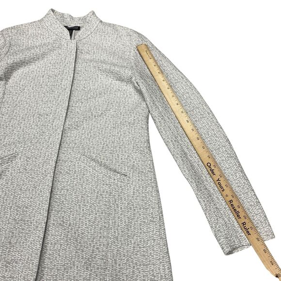 Eileen Fisher System Textural Cotton Tencel Stretch Jacket Gray White Size XS - Picture 7 of 11
